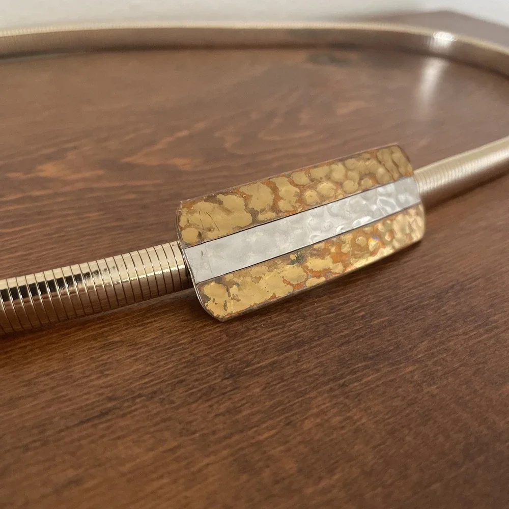 Vintage Gold Tone‎ Omega Chain Stretch Metal Belt 29
